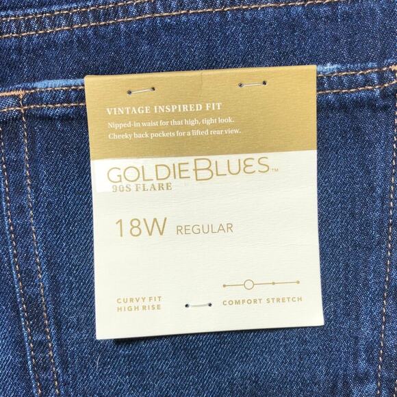 NWT Maurices Goldie Blues 90S Y2k Flair 18W Curvy High Waist Stretch Denim Jeans - Picture 12 of 15